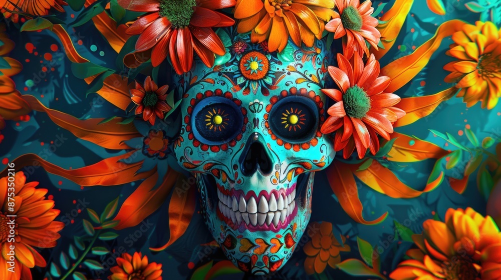 Skull with Flowers Skull with Flowers