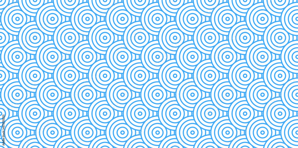 	
Minimal diamond vector overlapping Pattern geometric wave spiral and abstract circle wave line. blue color seamless tile stripe geometric create retro square line backdrop white pattern background.