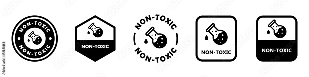 Non-Toxic. Vector signs for product packaging or bottle label. Non-Toxic. Vector signs for product packaging or bottle label.