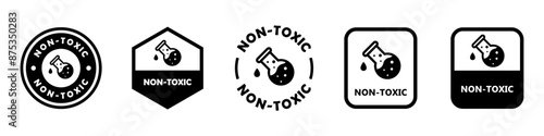 Non-Toxic. Vector signs for product packaging or bottle label.