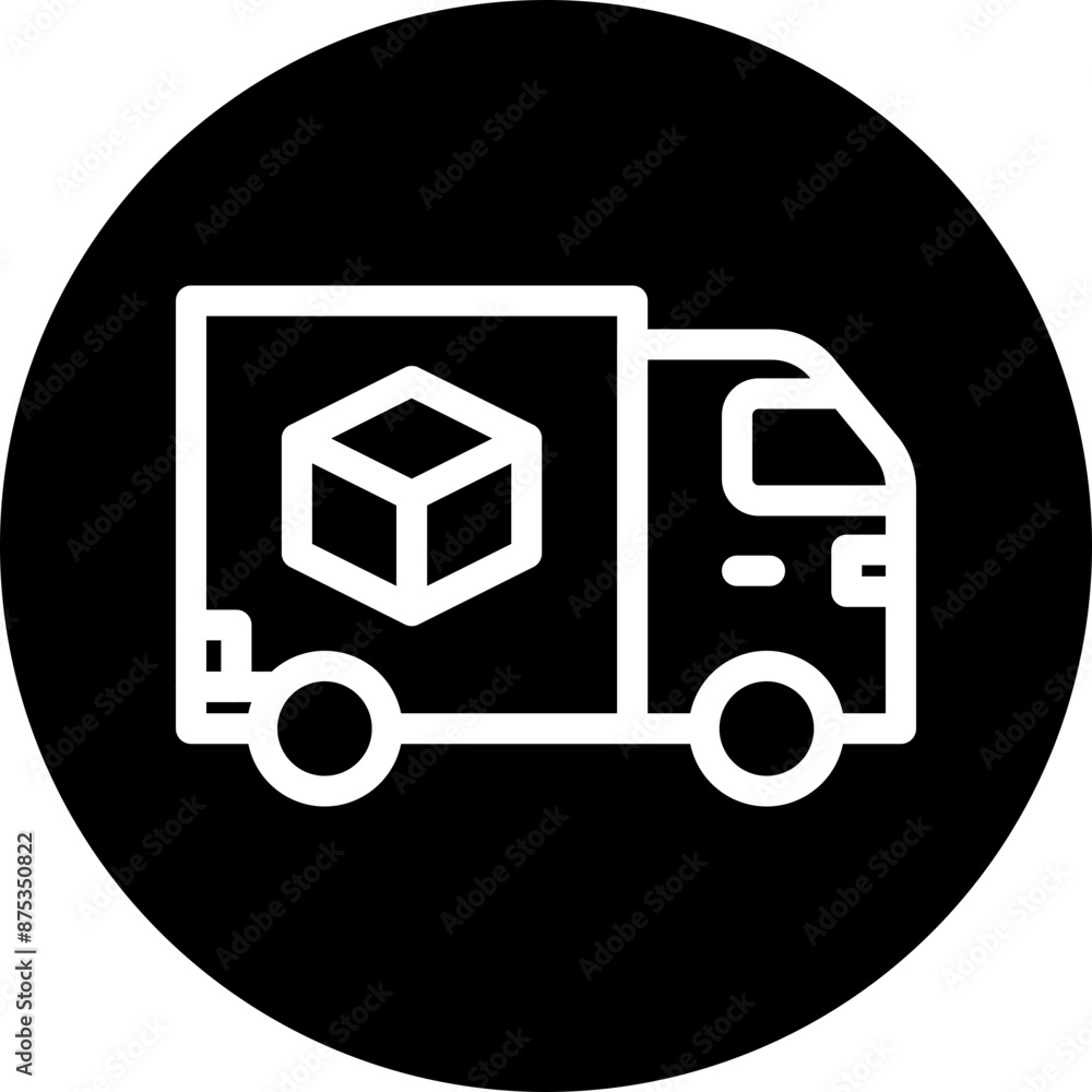 Logistics Vector Line White Circle Black Logistics Vector Line White Circle Black