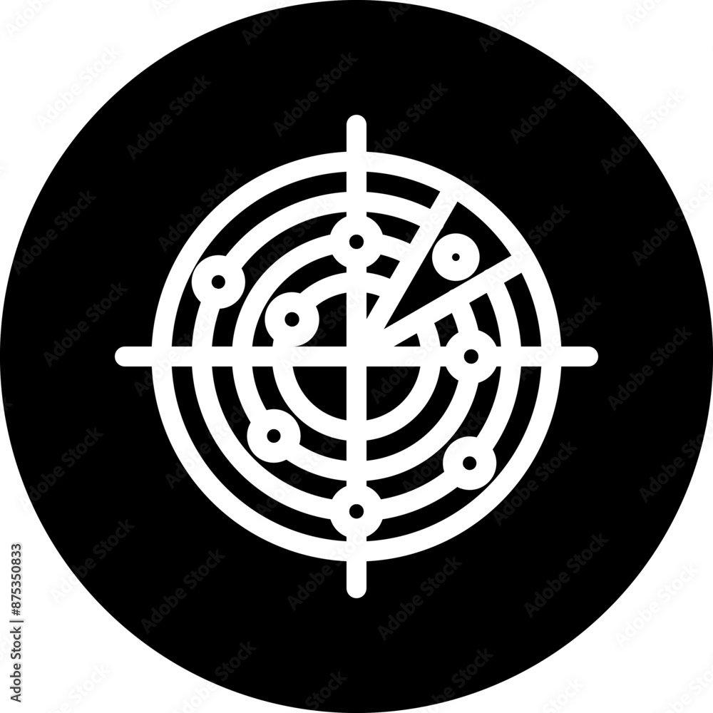 Radar Vector Line White Circle Black Radar Vector Line White Circle Black