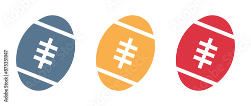 Rugby ball icon set 