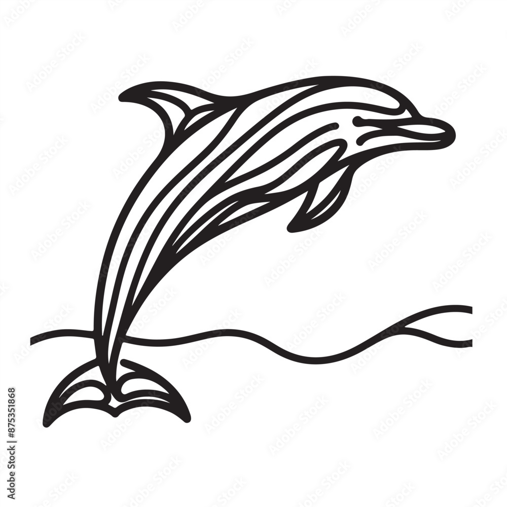 Fototapeta premium a single line sillahoutte Crocodile