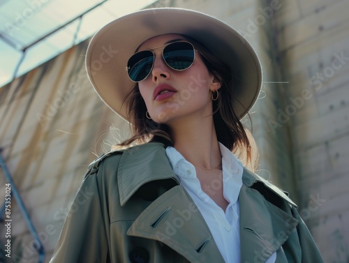 Woman wearing hat and sunglasses