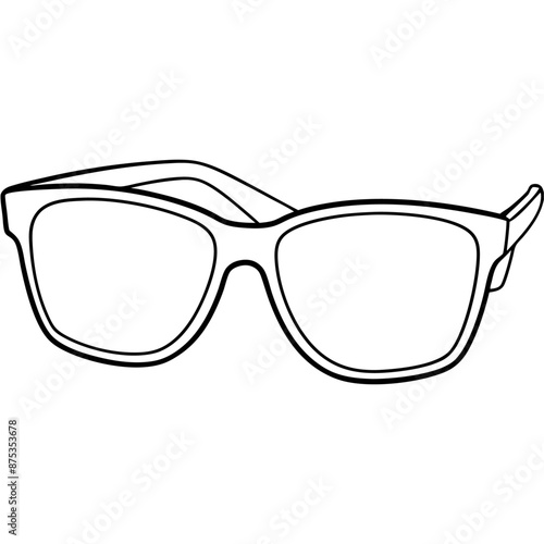 sunglasses outline coloring book page line art illustration digital drawing