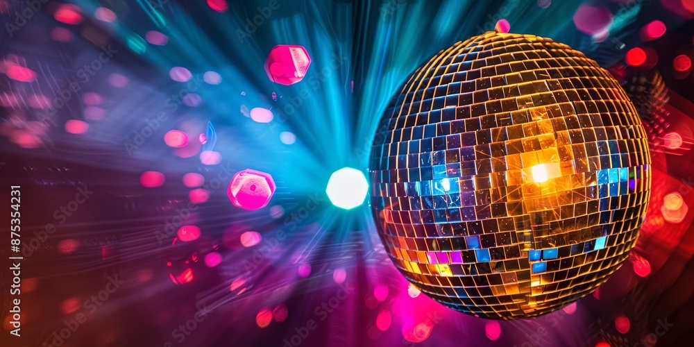 Obraz premium Disco Ball with Blurry Lights.
