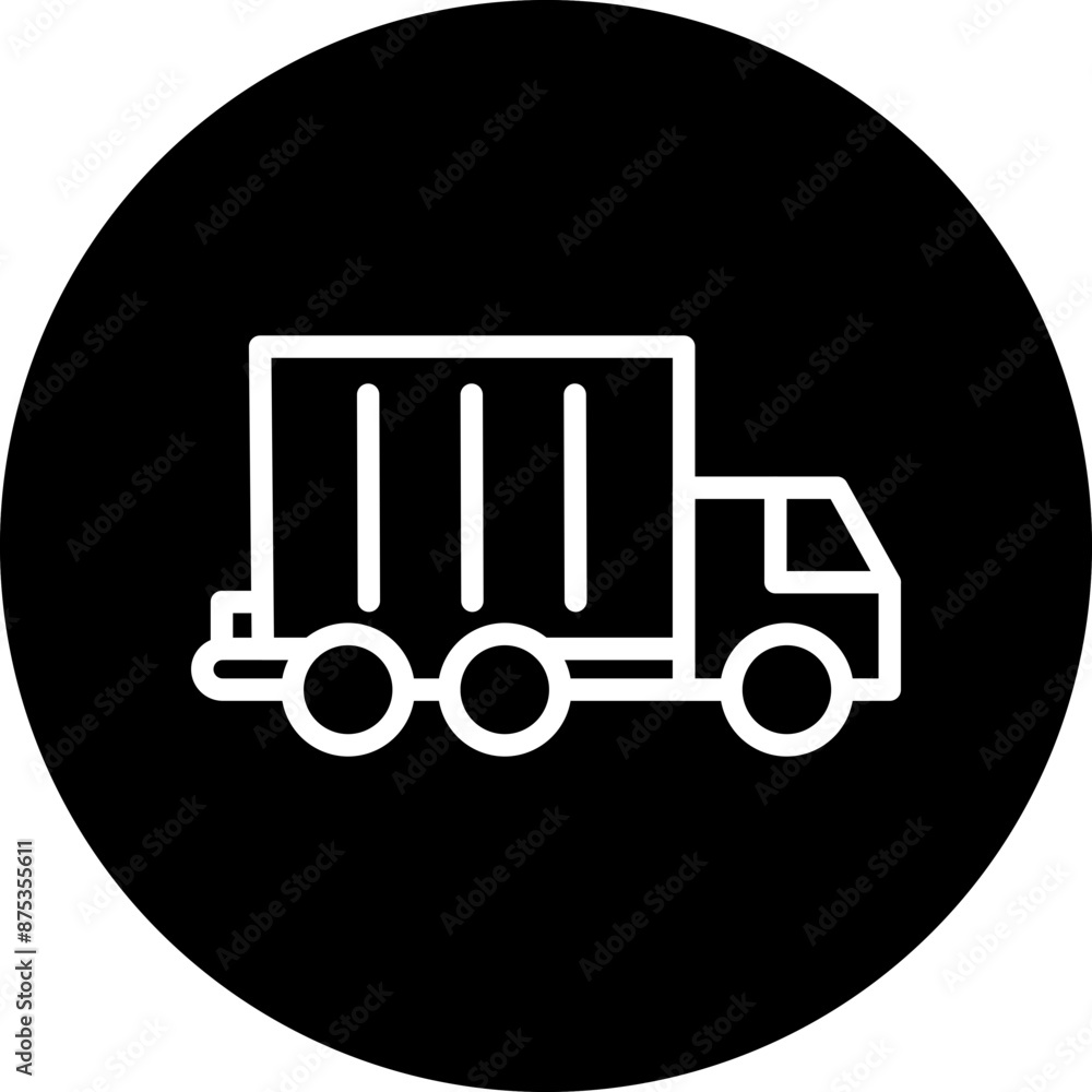 Dump Truck Vector Line White Circle Black Dump Truck Vector Line White Circle Black