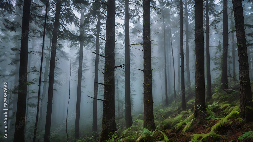 Fototapeta premium Foggy forest