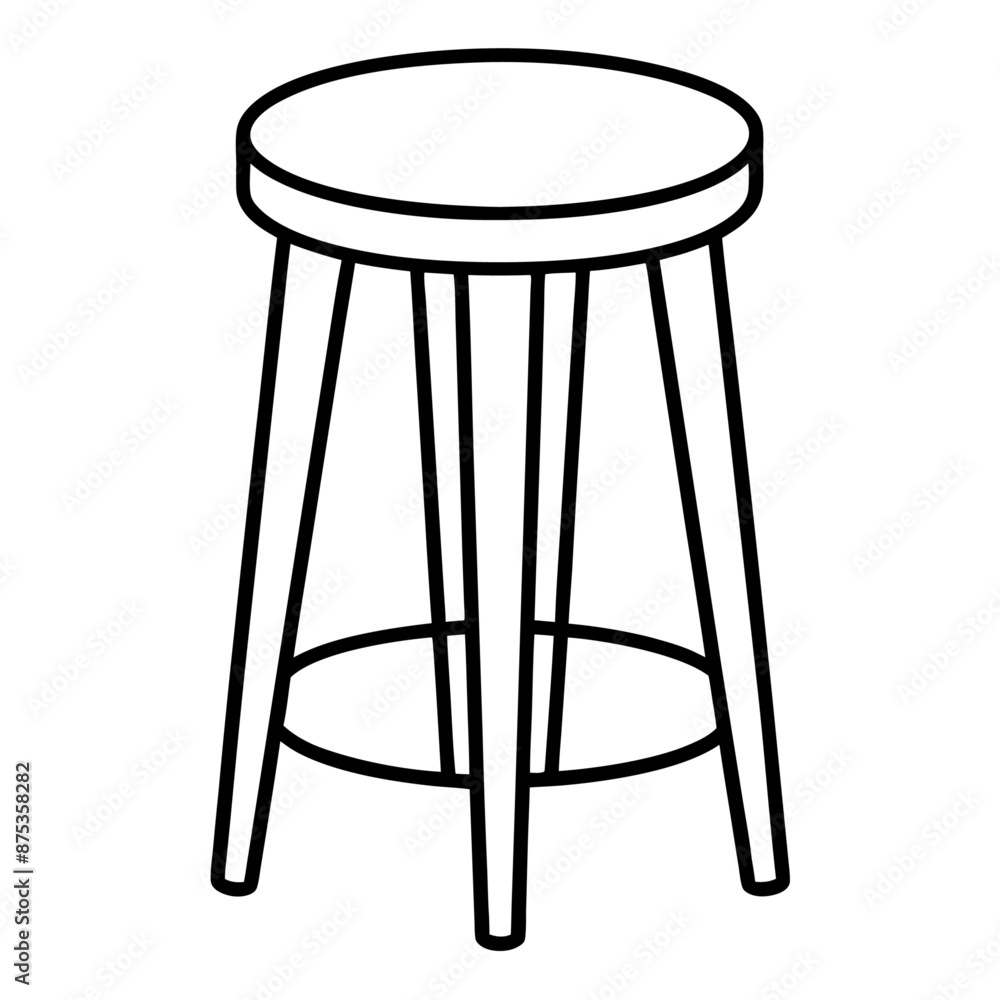 tabouret outline coloring book page line art illustration digital drawing tabouret outline coloring book page line art illustration digital drawing