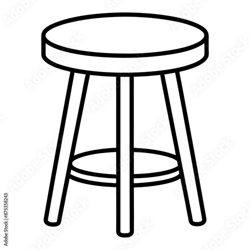 tabouret outline coloring book page line art illustration digital drawing