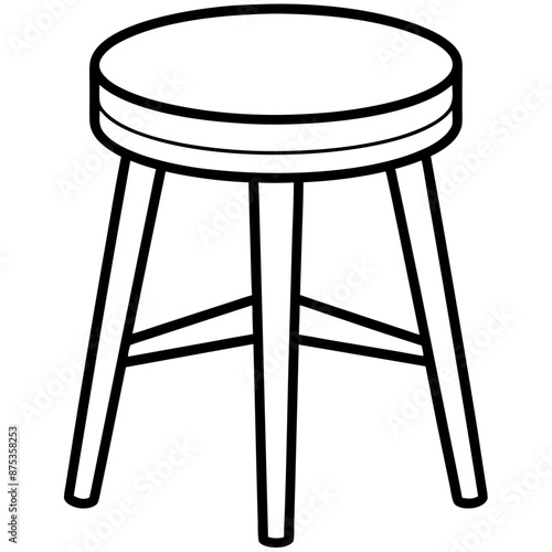tabouret outline coloring book page line art illustration digital drawing