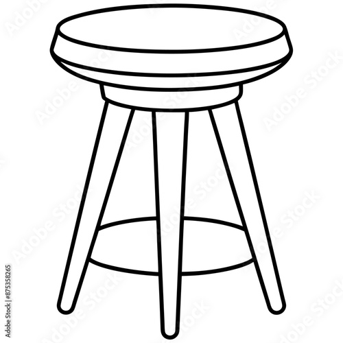 tabouret outline coloring book page line art illustration digital drawing