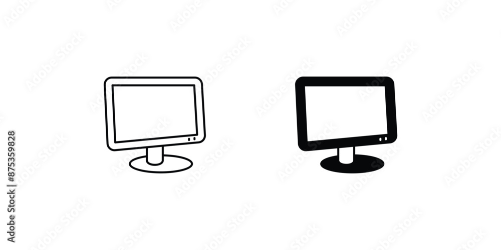 moniter icon with white background vector stock illustration moniter icon with white background vector stock illustration