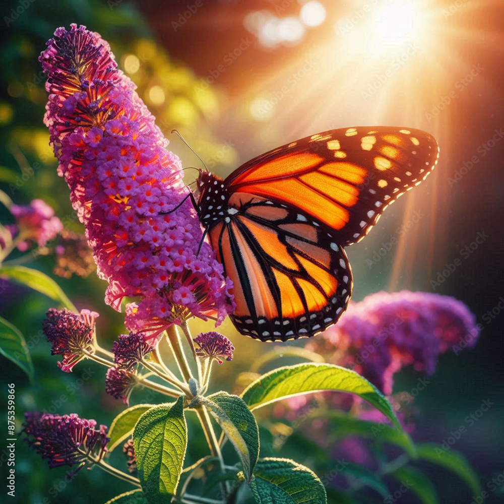 Obraz premium Monarch, Beautiful Butterfly Photography, Beautiful butterfly on flower, Macro Photography, Beautiful Nature
