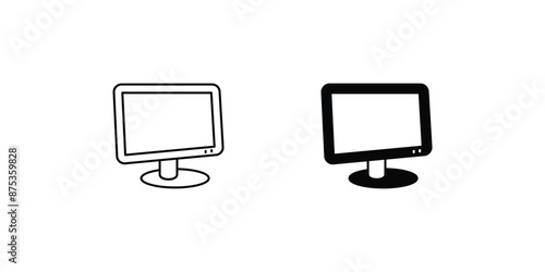 moniter icon with white background vector stock illustration