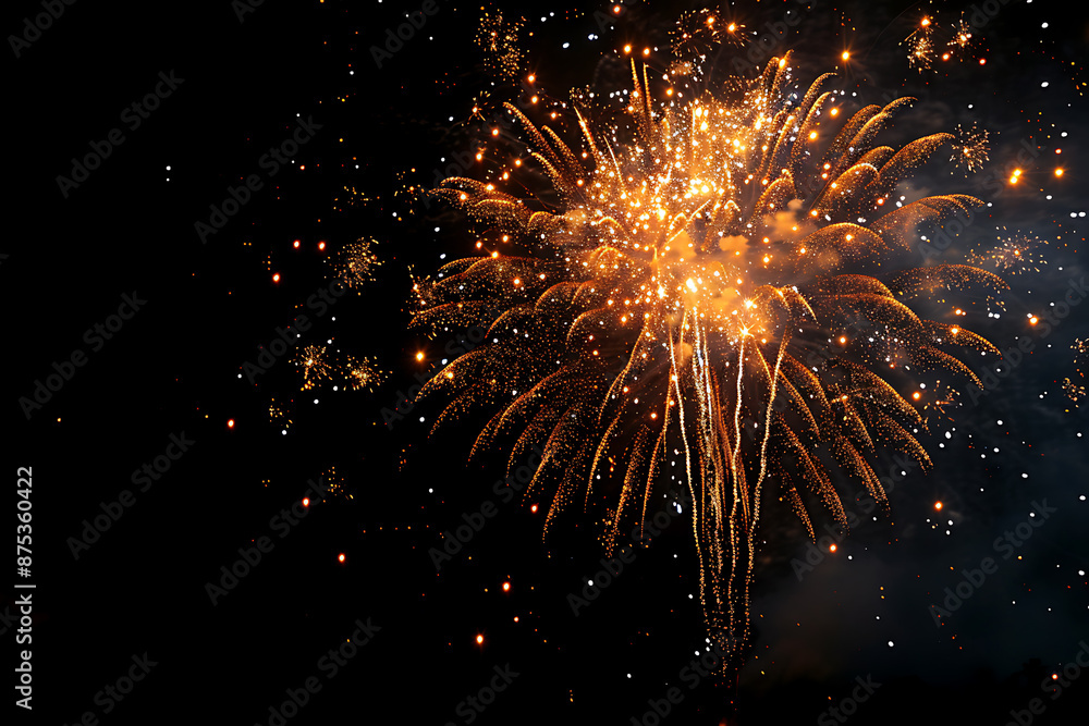 Brilliant fireworks illuminating the night sky against a black background, creating a stunning and vibrant explosion of colors and light Brilliant fireworks illuminating the night sky against a black background, creating a stunning and vibrant explosion of colors and light