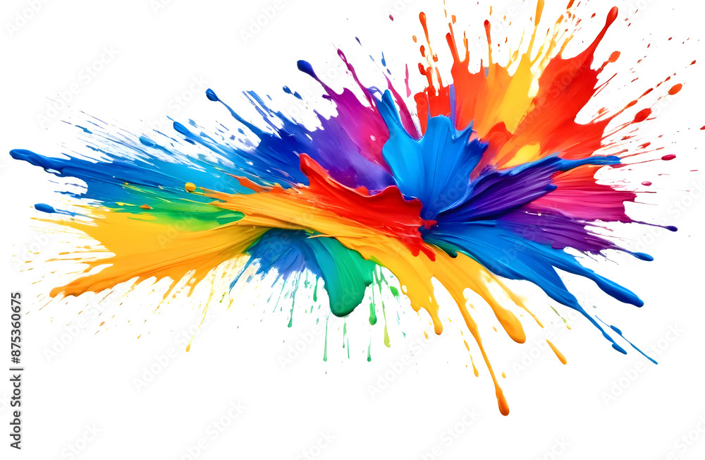 Brush with multi-colored paint strokes Brush with multi-colored paint strokes