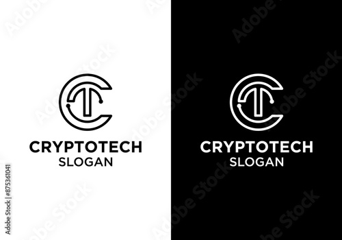 Technology Ct Letter Logo Template.