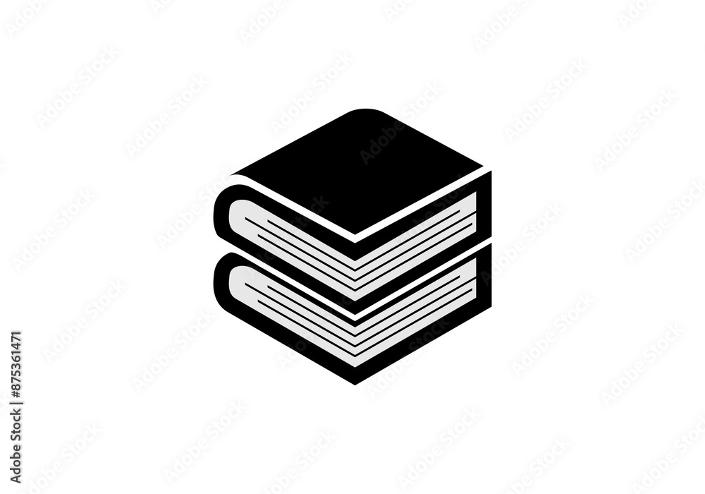 3D Vector Logo with illustration of a book. Can be used for logos of Publishers, libraries, bookstores, etc. 3D Vector Logo with illustration of a book. Can be used for logos of Publishers, libraries, bookstores, etc.