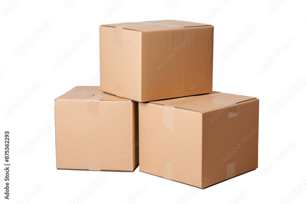 Stack of cardboard boxes isolated on a transparent background. Stack of cardboard boxes isolated on a transparent background.