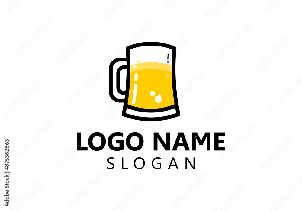 Beer glass logo vector design template Beer glass logo vector design template