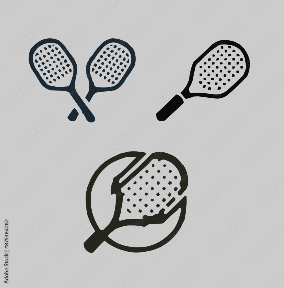 Tennis bat rackets vector icon
