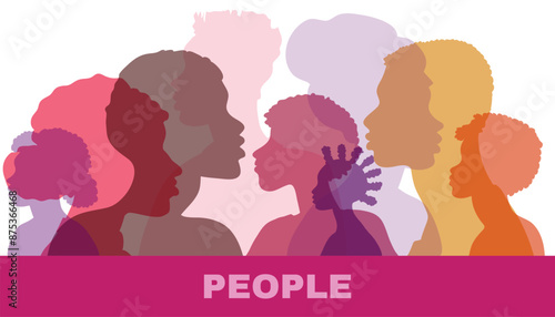 Mix race people avatars  profile group of men and women of diverse culture  Concept of racial equality Multicultural society  Vector