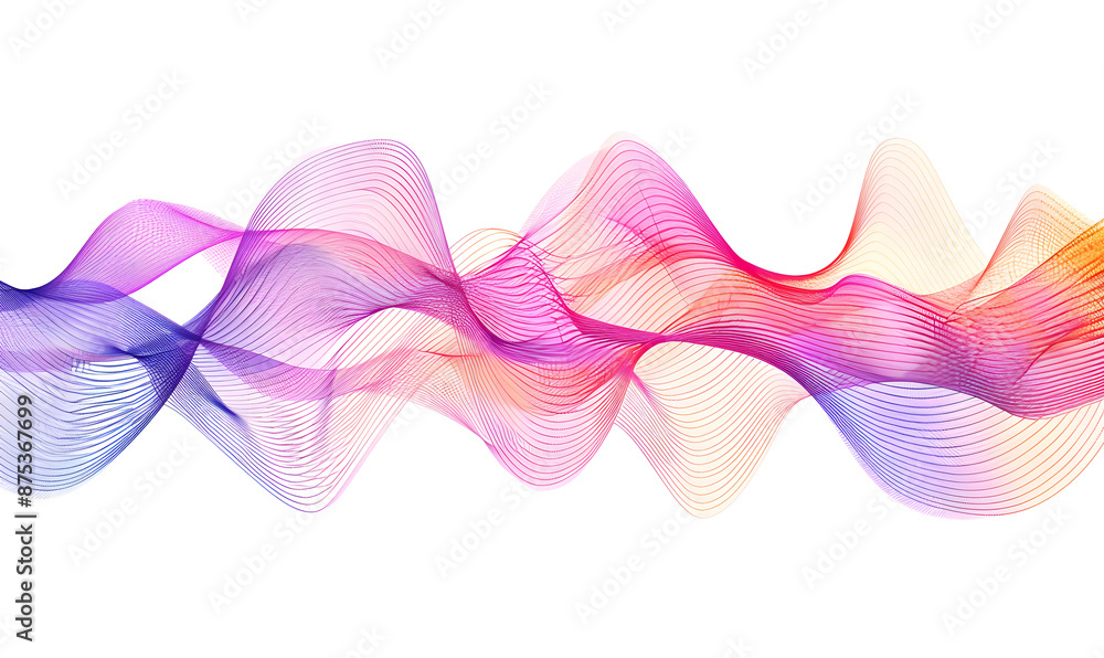 Abstract background design with colorful waves and lines on white, vector illustration of a sound wave or audio spectrum design Abstract background design with colorful waves and lines on white, vector illustration of a sound wave or audio spectrum design
