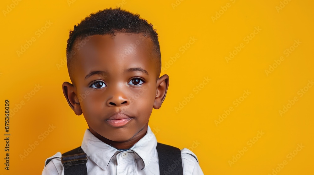A young boy wearing a white shirt. Generate AI image A young boy wearing a white shirt. Generate AI image