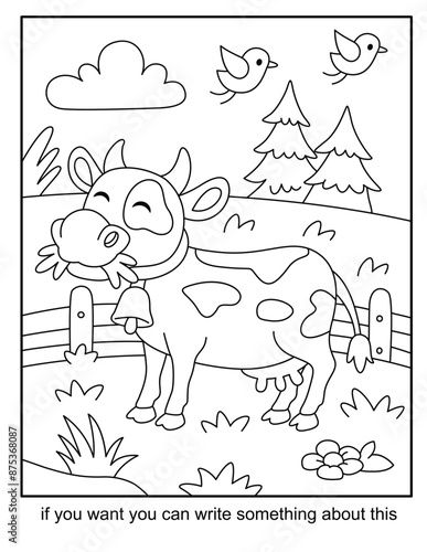 Cow coloring pages for kids