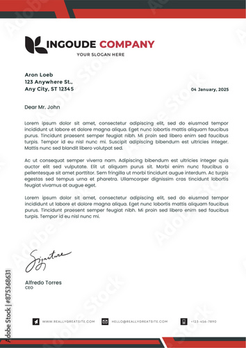 Modern Business Letterhead Design Vector