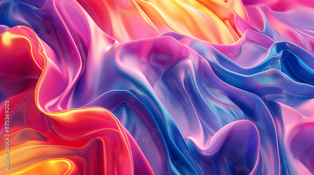 3D render of a colorful abstract background with smooth, flowing forms 3D render of a colorful abstract background with smooth, flowing forms