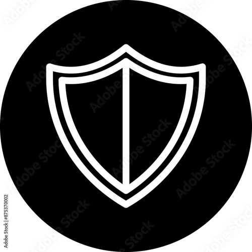 Shield Vector Line White Circle Black
