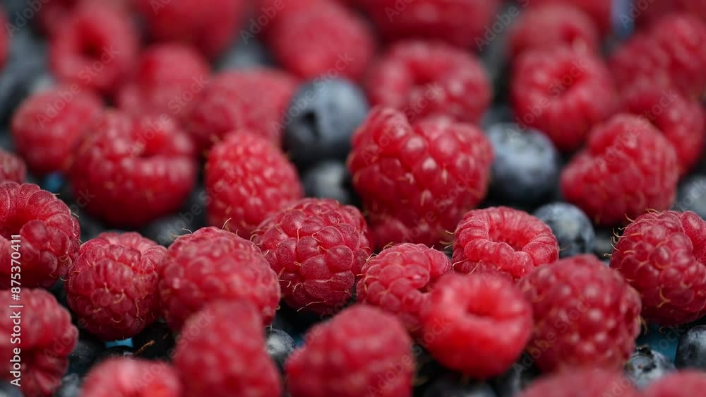 background of blueberries and raspberries background of blueberries and raspberries