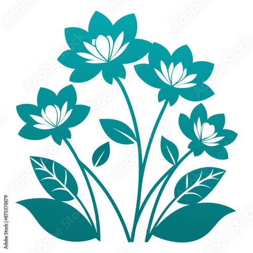 flowers vector silhouette line art