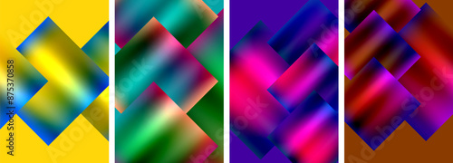 Metallic glossy square concept posters. Vector illustration For Wallpaper, Banner, Background, Card, Book Illustration, landing page