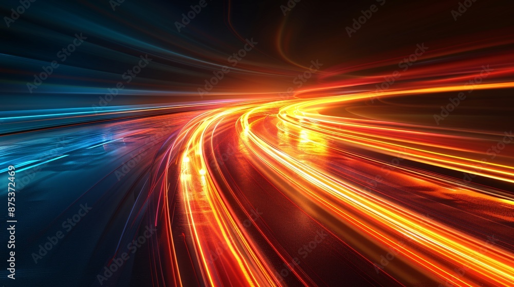 Illuminating Paths of Innovation - Abstract Light Trails and Reflections on Clean Background for Text. Illuminating Paths of Innovation - Abstract Light Trails and Reflections on Clean Background for Text.