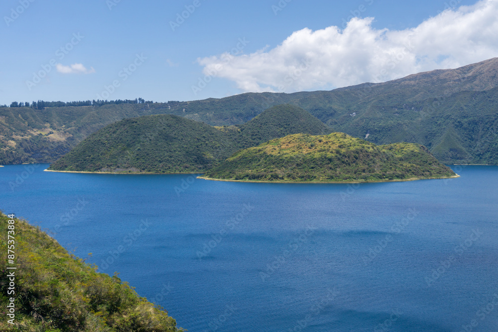 View of the coast of the crater lake View of the coast of the crater lake