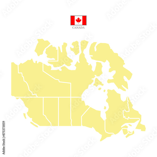 Photography Silhouette and colored (creamy) canada map