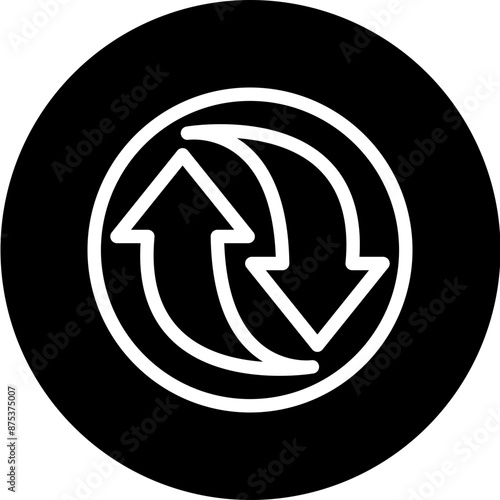 refresh Vector Line White Circle Black