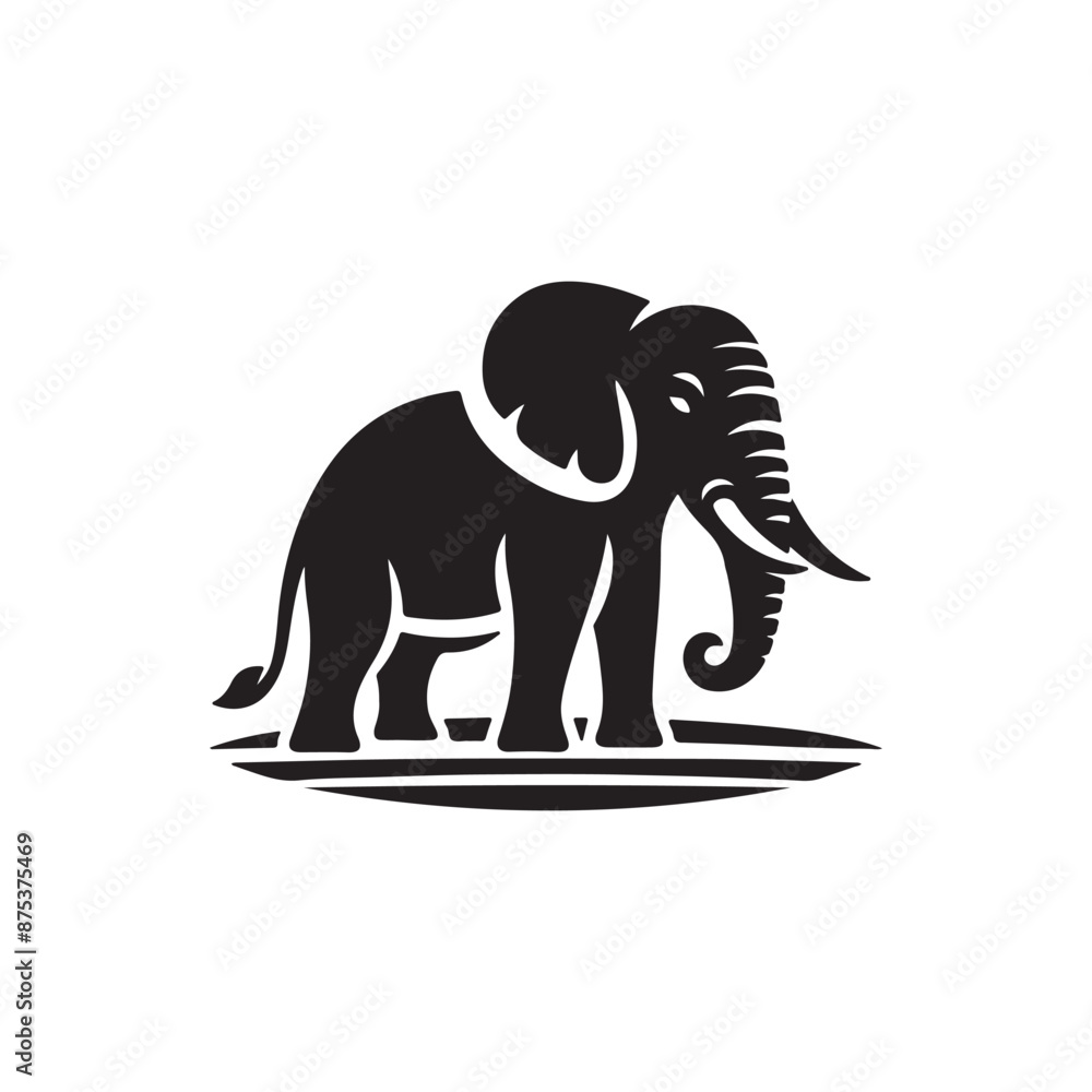 Obraz premium Elephant silhouette isolated on white