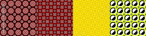 Seamless geometric threetone pattern set