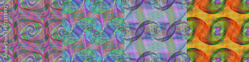 Seamless digital art pattern set