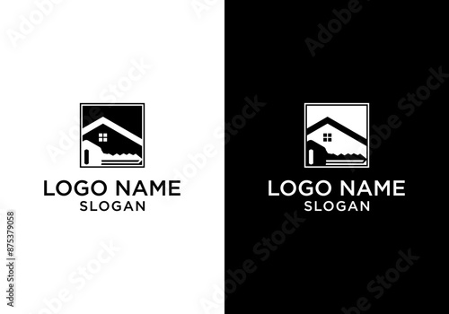House and Home Key Real Estate Logo Design Illustration
