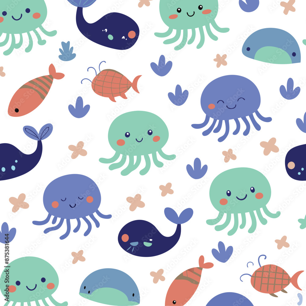 seamless pattern with fishes, seamless pattern with fish, seamless pattern with birds. Fish and Birds Designs for Fabric, Wallpaper, and Graphics seamless pattern with fishes, seamless pattern with fish, seamless pattern with birds. Fish and Birds Designs for Fabric, Wallpaper, and Graphics