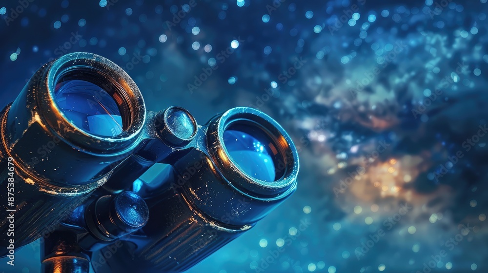 Scenic Sky View Seen Through Elegant Binoculars Scenic Sky View Seen Through Elegant Binoculars