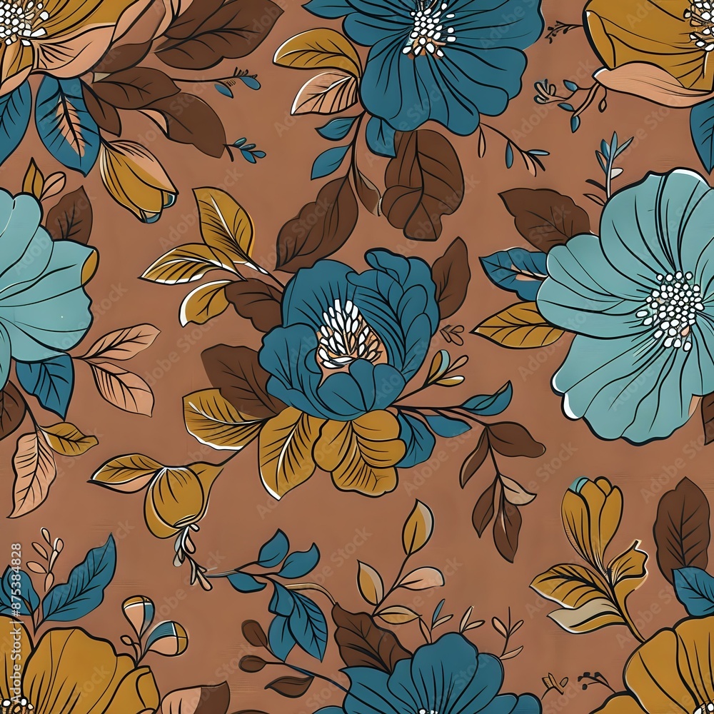 Simple Folk Art Inspired Floral Pattern Simple Folk Art Inspired Floral Pattern