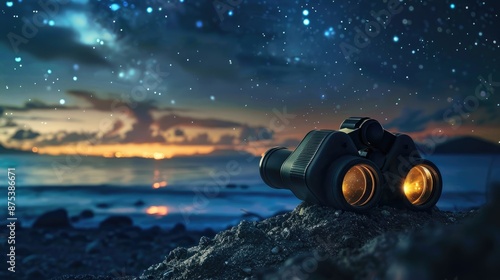 Gorgeous Sky View Observed with Elegant Binoculars