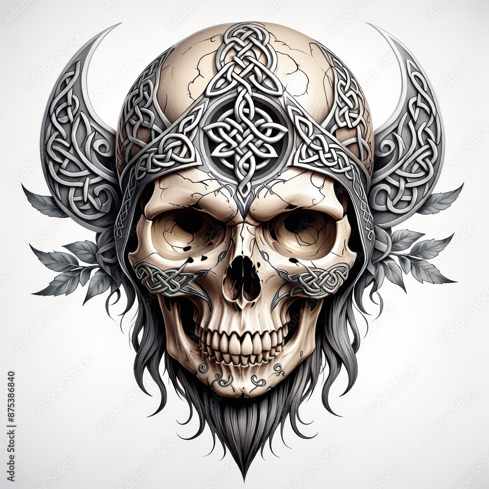 Fototapeta premium Celtic Skull Ornament